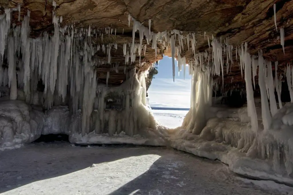 Apostle Islands Ice Caves on frozen Lake Superior